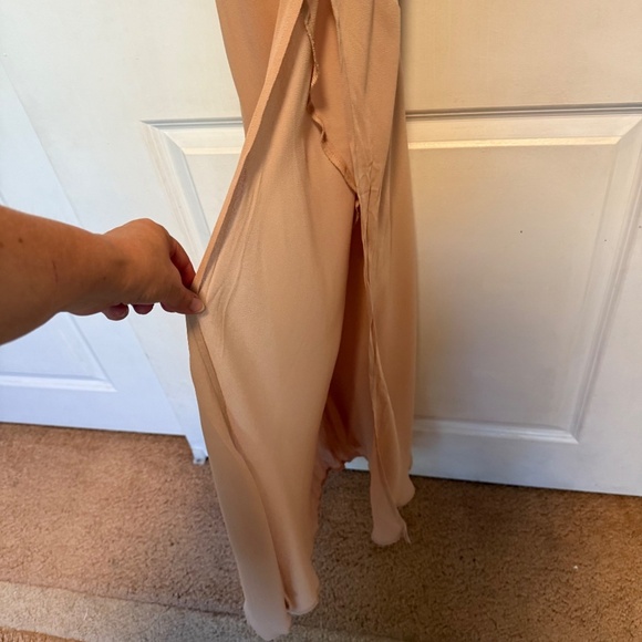 Reformation Ferrara Champagne Ruffle-Trimmed Crepe Maxi Dress Size 4 - Picture 7 of 15